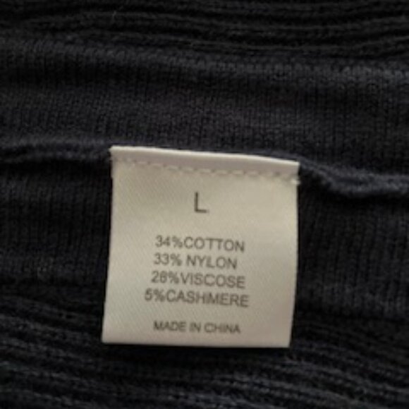 NWT Duffield Lane Cooper Sweater, Blue w/Marshmallow, Size L - Picture 5 of 5